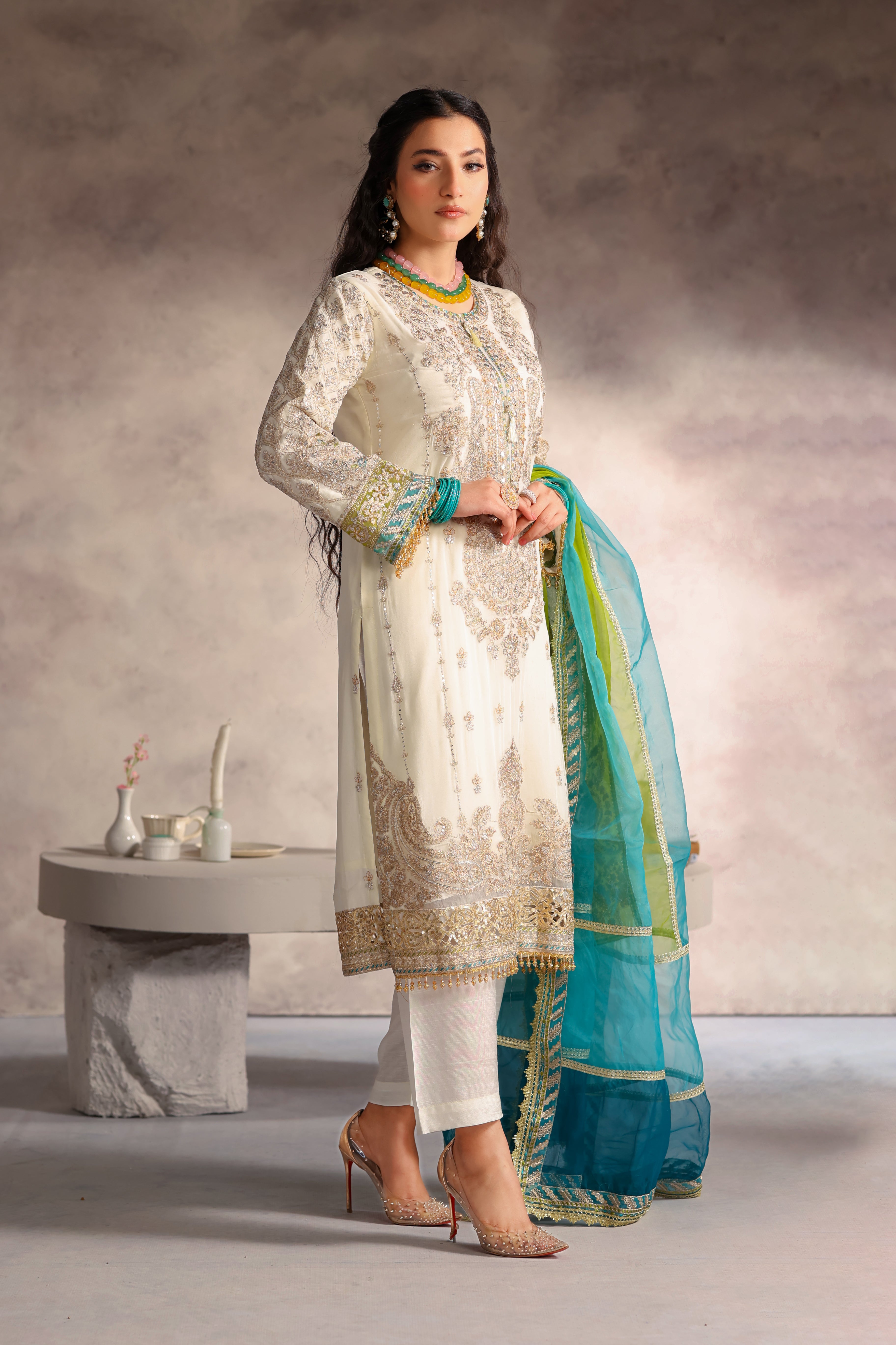 Aleena Bamber Chiffon Formal Suit -NFD-305